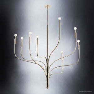Urban Ambiance - Chandelier - UKC20368 Modern Indoor Chandelier, 47.75''H x 47.75''W x 47.75''Dep, Polished Nickel Finish, Westmere Collection - 