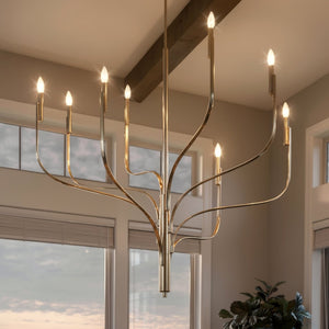 Urban Ambiance - Chandelier - UKC20368 Modern Indoor Chandelier, 47.75''H x 47.75''W x 47.75''Dep, Polished Nickel Finish, Westmere Collection - 