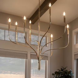 Urban Ambiance - Chandelier - UKC20368 Modern Indoor Chandelier, 47.75''H x 47.75''W x 47.75''Dep, Polished Nickel Finish, Westmere Collection - 