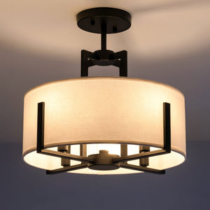 Urban Ambiance - Pendant - UKC20370 Transitional Ceiling Fixture, 14.25''H x 15.5''W x 15.5''Dep, Black Finish, Oakmont Collection -