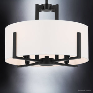 Urban Ambiance - Pendant - UKC20370 Transitional Indoor Pendant, 14.25''H x 15.5''W x 15.5''Dep, Black Finish, Oakmont Collection - 