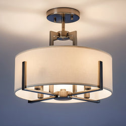 Urban Ambiance - Pendant - UKC20371 Transitional Ceiling Light, 14.25''H x 15.5''W x 15.5''Dep, Classic Pewter Finish, Oakmont Collection -
