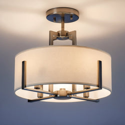 Urban Ambiance - Pendant - UKC20371 Transitional Indoor Pendant, 14.25''H x 15.5''W x 15.5''Dep, Classic Pewter Finish, Oakmont Collection - 