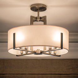 Urban Ambiance - Pendant - UKC20374 Transitional Indoor Pendant, 14.5''H x 20''W x 20''Dep, Classic Pewter Finish, Oakmont Collection - 