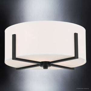 Urban Ambiance - Ceiling Light - UKC20376 Transitional Indoor Ceiling Light, 7.75''H x 15.5''W x 15.5''Dep, Black Finish, Oakmont Collection - 