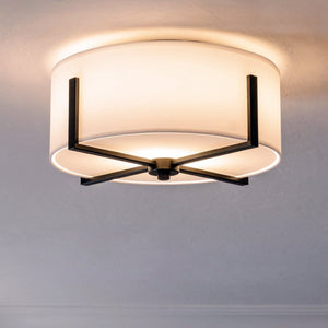 Urban Ambiance - Ceiling Light - UKC20376 Transitional Indoor Ceiling Light, 7.75''H x 15.5''W x 15.5''Dep, Black Finish, Oakmont Collection - 