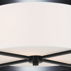Urban Ambiance - Ceiling Light - UKC20376 Transitional Indoor Ceiling Light, 7.75''H x 15.5''W x 15.5''Dep, Black Finish, Oakmont Collection - 