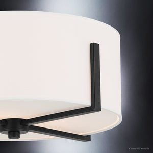 Urban Ambiance - Ceiling Light - UKC20376 Transitional Indoor Ceiling Light, 7.75''H x 15.5''W x 15.5''Dep, Black Finish, Oakmont Collection - 