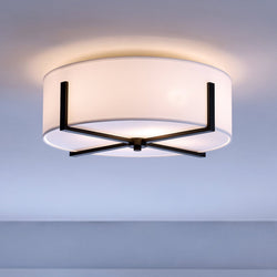 Urban Ambiance - Ceiling Light - UKC20379 Transitional Indoor Ceiling Light, 8.25''H x 20''W x 20''Dep, Black Finish, Oakmont Collection - 