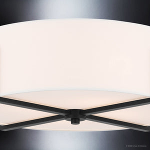 Urban Ambiance - Ceiling Light - UKC20379 Transitional Indoor Ceiling Light, 8.25''H x 20''W x 20''Dep, Black Finish, Oakmont Collection - 