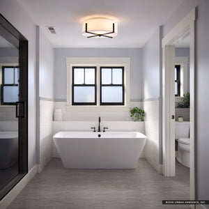 Urban Ambiance - Ceiling Light - UKC20379 Transitional Indoor Ceiling Light, 8.25''H x 20''W x 20''Dep, Black Finish, Oakmont Collection - 