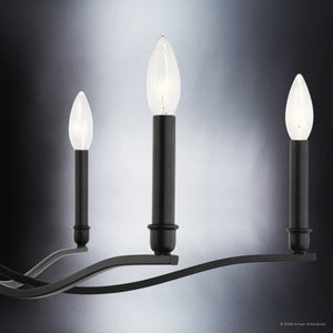 Urban Ambiance - Chandelier - UKC20390 Classic Indoor Chandelier, 17.75''H x 32''W x 32''Dep, Black Finish, Brentwick Collection - 