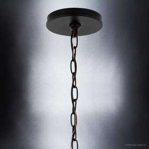Urban Ambiance - Chandelier - UKC20390 Classic Indoor Chandelier, 17.75''H x 32''W x 32''Dep, Black Finish, Brentwick Collection - 