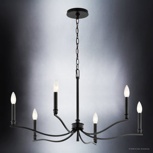 Urban Ambiance - Chandelier - UKC20390 Classic Indoor Chandelier, 17.75''H x 32''W x 32''Dep, Black Finish, Brentwick Collection - 