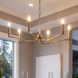 Urban Ambiance - Chandelier - UKC20391 Classic Indoor Chandelier, 17.75''H x 32''W x 32''Dep, Champagne Bronze Finish, Brentwick Collection - 