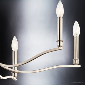 Urban Ambiance - Chandelier - UKC20392 Classic Indoor Chandelier, 17.75''H x 32''W x 32''Dep, Polished Nickel Finish, Brentwick Collection - 