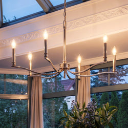 Urban Ambiance - Chandelier - UKC20392 Classic Indoor Chandelier, 17.75''H x 32''W x 32''Dep, Polished Nickel Finish, Brentwick Collection - 