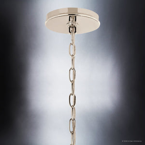 Urban Ambiance - Chandelier - UKC20392 Classic Indoor Chandelier, 17.75''H x 32''W x 32''Dep, Polished Nickel Finish, Brentwick Collection - 