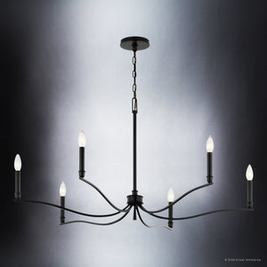 Urban Ambiance - Chandelier - UKC20393 Classic Indoor Chandelier, 22.25''H x 42''W x 42''Dep, Black Finish, Brentwick Collection - 
