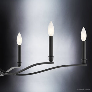 Urban Ambiance - Chandelier - UKC20393 Classic Indoor Chandelier, 22.25''H x 42''W x 42''Dep, Black Finish, Brentwick Collection - 