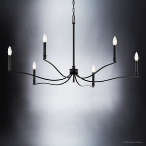 Urban Ambiance - Chandelier - UKC20393 Classic Indoor Chandelier, 22.25''H x 42''W x 42''Dep, Black Finish, Brentwick Collection - 