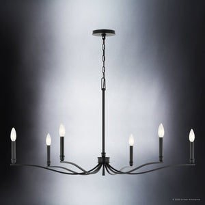 Urban Ambiance - Chandelier - UKC20393 Classic Indoor Chandelier, 22.25''H x 42''W x 42''Dep, Black Finish, Brentwick Collection - 