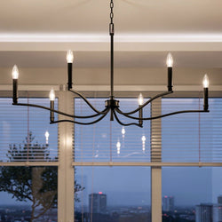 Urban Ambiance - Chandelier - UKC20393 Classic Indoor Chandelier, 22.25''H x 42''W x 42''Dep, Black Finish, Brentwick Collection - 