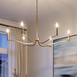 Urban Ambiance - Chandelier - UKC20394 Classic Indoor Chandelier, 22.25''H x 42''W x 42''Dep, Champagne Bronze Finish, Brentwick Collection - 