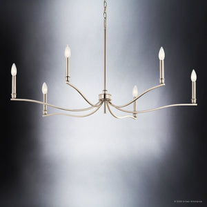 Urban Ambiance - Chandelier - UKC20395 Classic Indoor Chandelier, 22.25''H x 42''W x 42''Dep, Polished Nickel Finish, Brentwick Collection - 