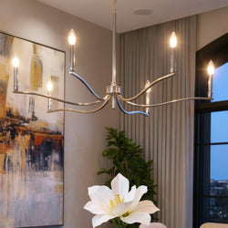 Urban Ambiance - Chandelier - UKC20395 Classic Indoor Chandelier, 22.25''H x 42''W x 42''Dep, Polished Nickel Finish, Brentwick Collection - 