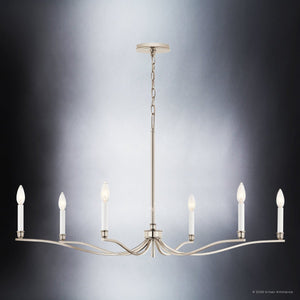 Urban Ambiance - Chandelier - UKC20395 Classic Indoor Chandelier, 22.25''H x 42''W x 42''Dep, Polished Nickel Finish, Brentwick Collection - 