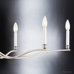 Urban Ambiance - Chandelier - UKC20395 Classic Indoor Chandelier, 22.25''H x 42''W x 42''Dep, Polished Nickel Finish, Brentwick Collection - 