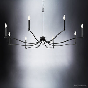Urban Ambiance - Chandelier - UKC20396 Classic Indoor Chandelier, 25''H x 52''W x 52''Dep, Black Finish, Brentwick Collection - 