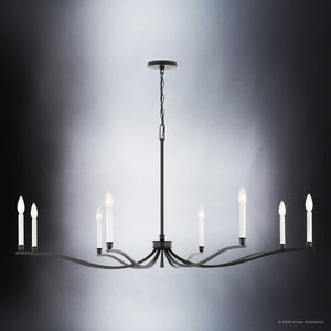 Urban Ambiance - Chandelier - UKC20396 Classic Indoor Chandelier, 25''H x 52''W x 52''Dep, Black Finish, Brentwick Collection - 