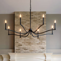 Urban Ambiance - Chandelier - UKC20396 Classic Indoor Chandelier, 25''H x 52''W x 52''Dep, Black Finish, Brentwick Collection - 