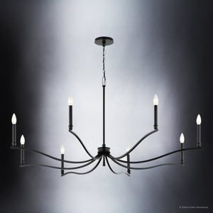 Urban Ambiance - Chandelier - UKC20396 Classic Indoor Chandelier, 25''H x 52''W x 52''Dep, Black Finish, Brentwick Collection - 