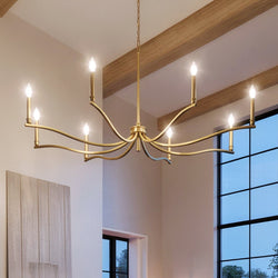 Urban Ambiance - Chandelier - UKC20397 Classic Indoor Chandelier, 25''H x 52''W x 52''Dep, Champagne Bronze Finish, Brentwick Collection - 