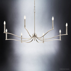 Urban Ambiance - Chandelier - UKC20398 Classic Indoor Chandelier, 25''H x 52''W x 52''Dep, Polished Nickel Finish, Brentwick Collection - 