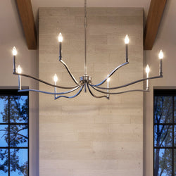 Urban Ambiance - Chandelier - UKC20398 Classic Indoor Chandelier, 25''H x 52''W x 52''Dep, Polished Nickel Finish, Brentwick Collection - 