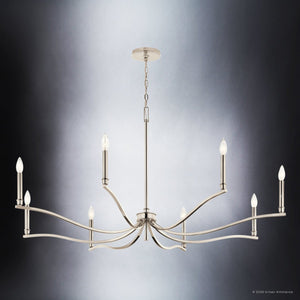 Urban Ambiance - Chandelier - UKC20398 Classic Indoor Chandelier, 25''H x 52''W x 52''Dep, Polished Nickel Finish, Brentwick Collection - 