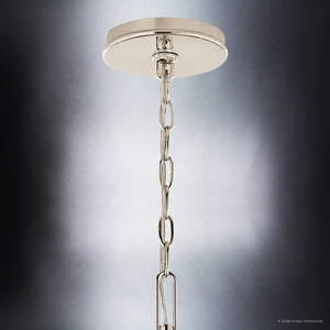 Urban Ambiance - Chandelier - UKC20398 Classic Indoor Chandelier, 25''H x 52''W x 52''Dep, Polished Nickel Finish, Brentwick Collection - 
