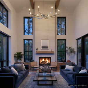 Urban Ambiance - Chandelier - UKC20398 Classic Indoor Chandelier, 25''H x 52''W x 52''Dep, Polished Nickel Finish, Brentwick Collection - 