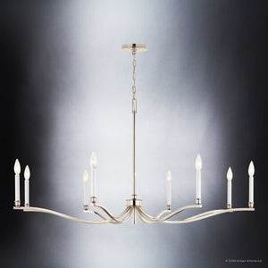 Urban Ambiance - Chandelier - UKC20398 Classic Indoor Chandelier, 25''H x 52''W x 52''Dep, Polished Nickel Finish, Brentwick Collection - 