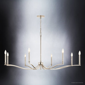 Urban Ambiance - Chandelier - UKC20398 Classic Indoor Chandelier, 25''H x 52''W x 52''Dep, Polished Nickel Finish, Brentwick Collection - 