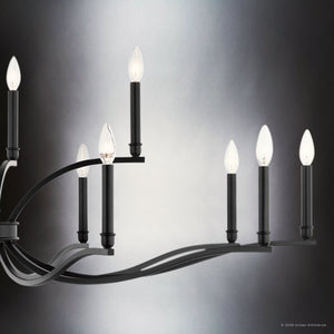 Urban Ambiance - Chandelier - UKC20399 Classic Indoor Chandelier, 27.25''H x 52.75''W x 52.75''Dep, Black Finish, Brentwick Collection - 