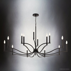 Urban Ambiance - Chandelier - UKC20399 Classic Indoor Chandelier, 27.25''H x 52.75''W x 52.75''Dep, Black Finish, Brentwick Collection - 