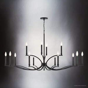 Urban Ambiance - Chandelier - UKC20399 Classic Indoor Chandelier, 27.25''H x 52.75''W x 52.75''Dep, Black Finish, Brentwick Collection - 