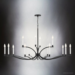 Urban Ambiance - Chandelier - UKC20399 Classic Indoor Chandelier, 27.25''H x 52.75''W x 52.75''Dep, Black Finish, Brentwick Collection - 