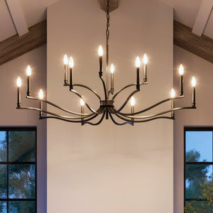 Urban Ambiance - Chandelier - UKC20399 Classic Indoor Chandelier, 27.25''H x 52.75''W x 52.75''Dep, Black Finish, Brentwick Collection - 