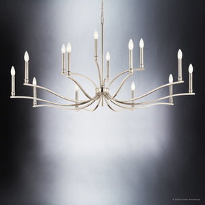 Urban Ambiance - Chandelier - UKC20401 Classic Indoor Chandelier, 27.25''H x 52.75''W x 52.75''Dep, Polished Nickel Finish, Brentwick Collection - 